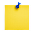 © Carmen - Single yellow sticky note, post it, with blue tack, mock up and product display, transparent background