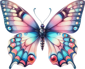 Wall Mural - Butterfly beautiful wings cut out clipart transparent background, Butterfly colorful wing