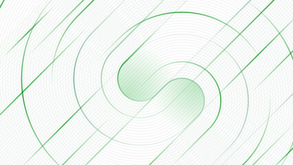 Wavy geometric abstract background with green lines. Rounded lines pattern. Modern minimalist gradient texture. Suit for banner, brochure, card, cover, flyer, poster, website.