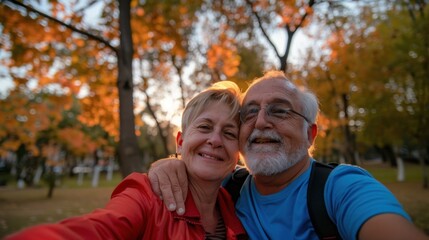 Canvas Print - senior couple in park