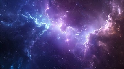 Wall Mural - Cosmic Nebula with Stars and Glowing Clouds