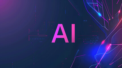 AI technology in graphic design for website background and header