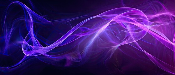 Wall Mural - abstract purple and blue waves of light on a dark background creating a mesmerizing and dynamic visu