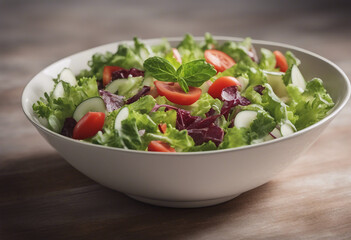 Wall Mural - Collection of bowl of fresh garden salad isolated on a transparent background