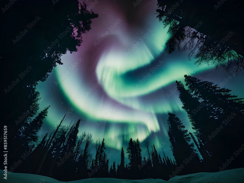 Northern Lights. Sky with shades of green and purple over the Icelandic ...