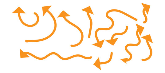 Wall Mural - Hand drawn arrows set, vector illustration graphic design elements.