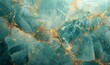 © Olha - turquoise marble background with gold fractured details