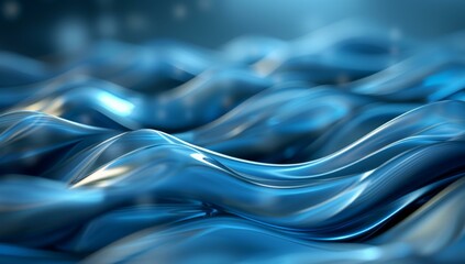 Wall Mural - a close up of a blue liquid flowing in waves. ai.