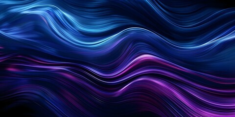 Sticker - Dynamic Movement of Swirling Dark Blue and Purple Waves. Concept Abstract Art, Swirling Waves, Dark Blue, Purple, Dynamic Movement