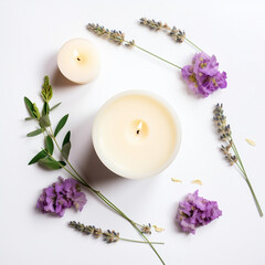 Aromatherapy candle Isolated on white background