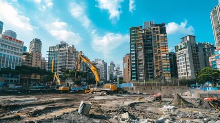 Poster - A construction site in Taipei city : Generative AI