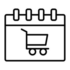 Canvas Print - Shopping Cart Line Icon