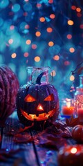 Wall Mural - Hauntingly Beautiful Halloween Decor in Glowing Bokeh