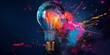 © gustav - Energetic paint splashes crafting a lightbulb created by ai