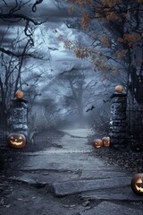 Wall Mural - Ghostly Halloween Path Backdrop