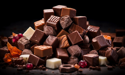 Wall Mural - various chocolate candies on a table