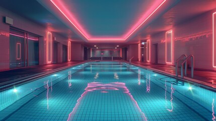 Wall Mural - Swimming Pools Modern Elegance: A photo featuring the modern elegance of an empty swimming pool