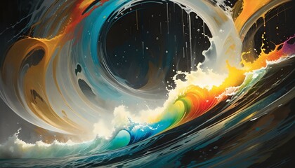 Wall Mural - vibrant fluidity: mesmerizing abstract designs in a modern palette feel free to tweak it further to 