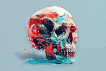 Wall Mural - Vibrant Abstract Skull Artwork