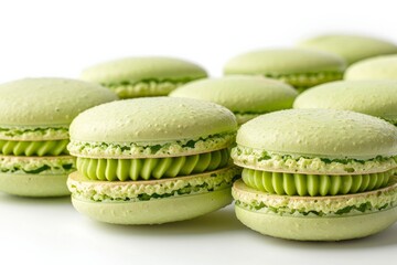 Canvas Print - Green Macarons with Cream Filling