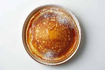 Sticker - Top View of Delicious Pancake with Powdered Sugar