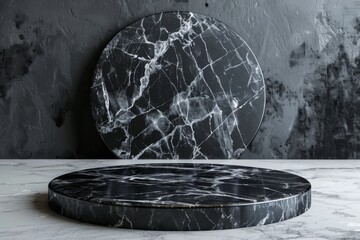 Sticker - Elegant Black Marble Showcase