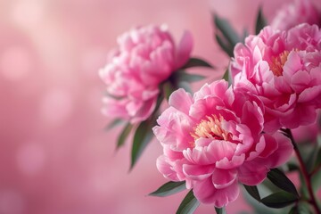 Poster - Pink Peonies in Bloom