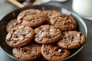 Canvas Print - Plate of Delicious Chocolate Chip Cookies