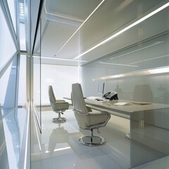 Canvas Print - A modern office with two chairs and a desk