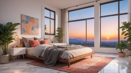 Wall Mural - Beautiful and expensive bedroom in a minimalist style