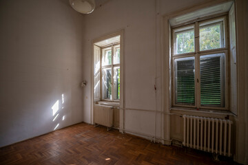 Wall Mural - Old historic haunted orphanage in an abandoned palace in Hungary