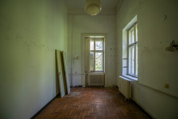 Wall Mural - Old historic haunted orphanage in an abandoned palace in Hungary