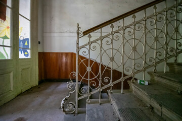 Wall Mural - Old historic haunted orphanage in an abandoned palace in Hungary