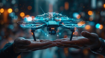 Digital hologram drone.