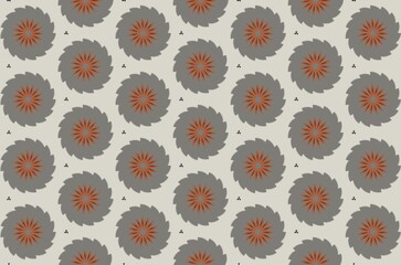 Wall Mural - A pattern of circles with a gray and orange background