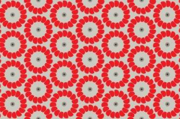 Wall Mural - A pattern of red circles with a gray background