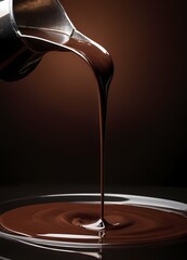 Wall Mural - melted chocolate dripping food