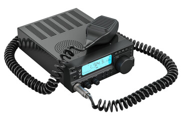 dual band mobile transceiver. portable ham amateur radio with push-to-talk microphone switch. portab