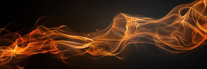 Poster - Abstract Orange and Black Swirling Smoke