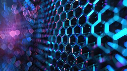 Poster - Hexagon network technology abstract background concept.