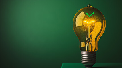 Wall Mural - A light bulb with a green background and a green light