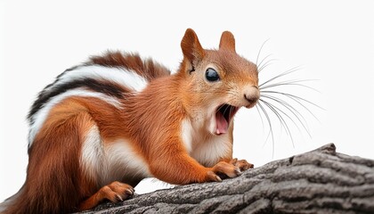 Wall Mural - yawning squirrel no background transparent background