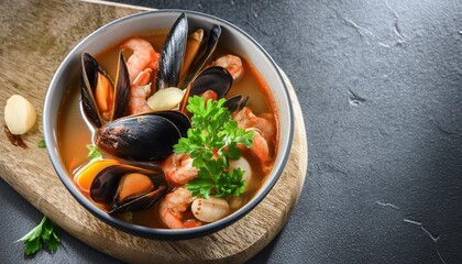 Poster - french seafood bouillabaisse soup