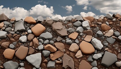 brown and grey dirt on the ground like bedrock or concrete