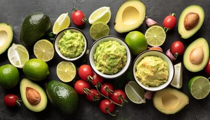 guacamole ingredients background