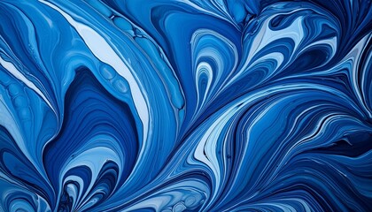 Wall Mural - abstract marbled pattern in sapphire blue color
