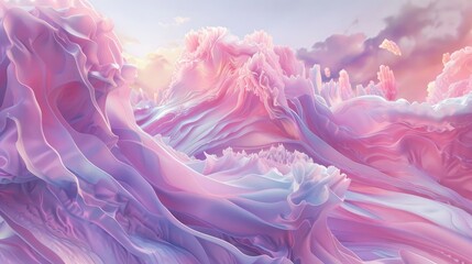 Wall Mural - 3D rendering of Abstract illustration in pastel pinks