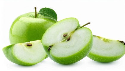 Wall Mural - green apple isolated on white background