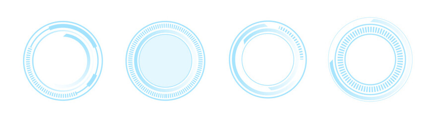 Circle technology frame border, futuristic digital shape border overlay