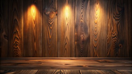 Wall Mural - Luxurious rich dark wood textured background featuring subtle grain pattern and soft warm lighting perfect for design elements and product showcases.